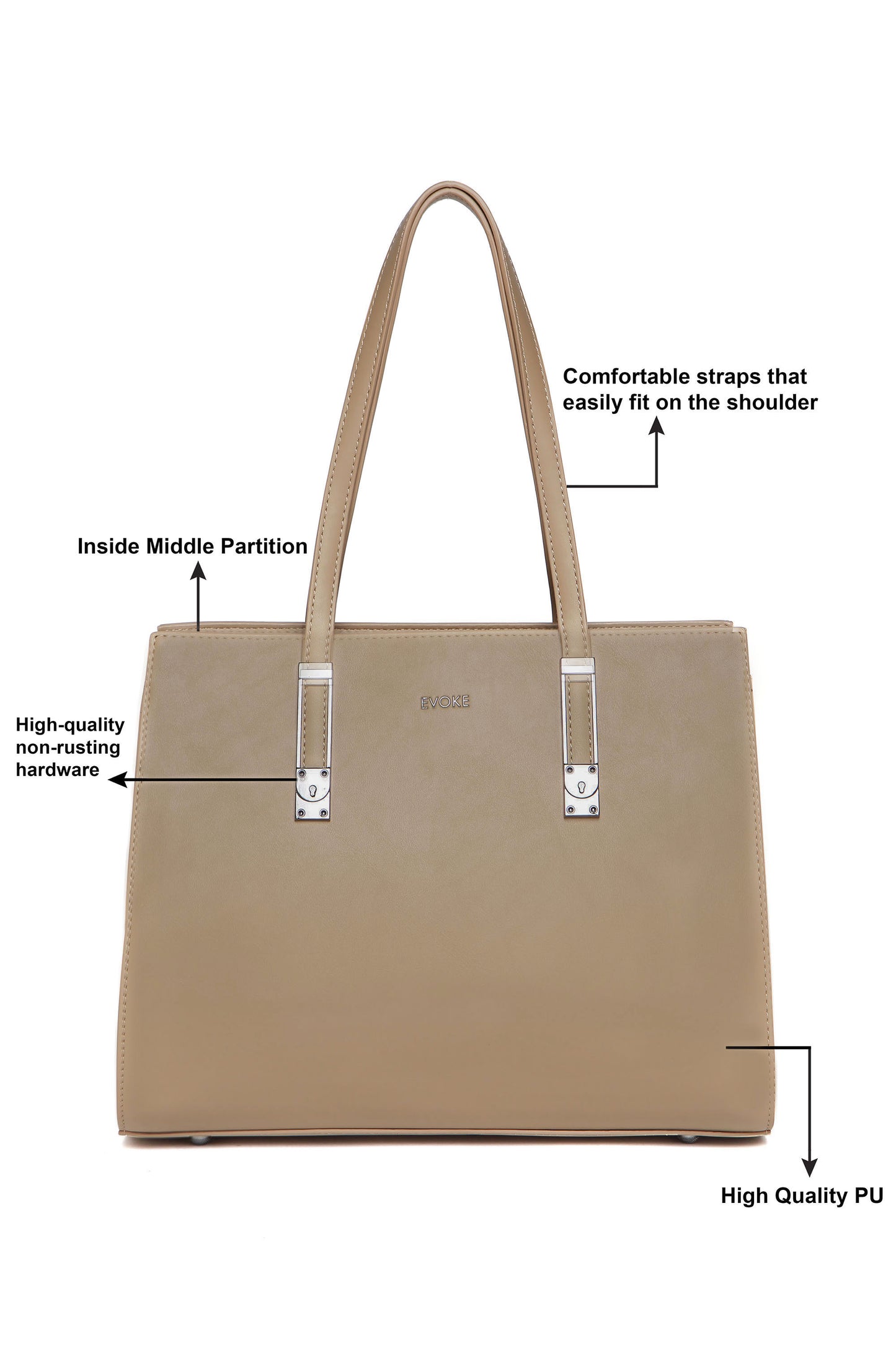 THE AURA STRUCTURED SHOULDER BAG 13237 NEUTRAL TAN