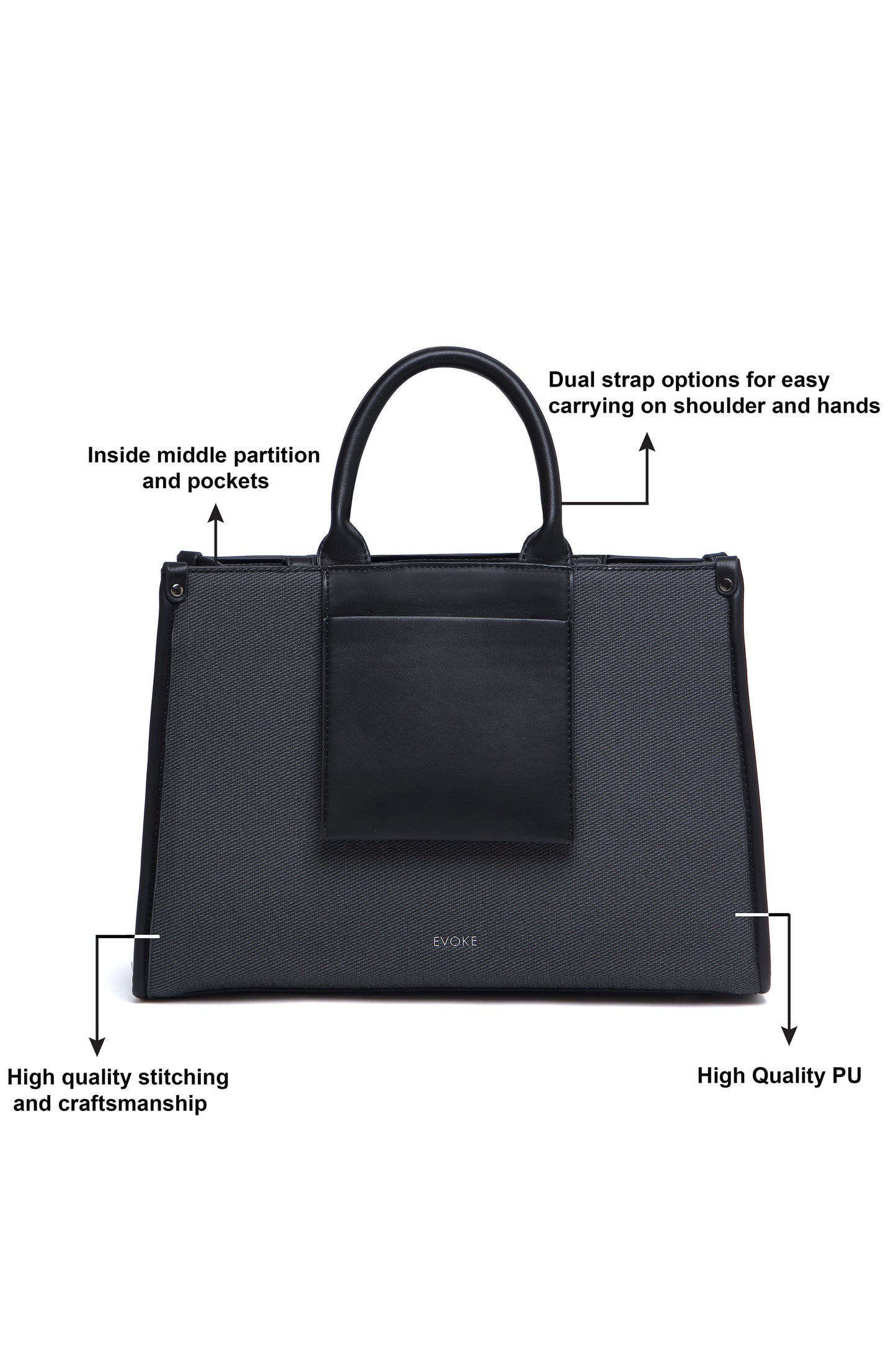 EVOKE URBANE LUXE TOTE – 246 BLACK