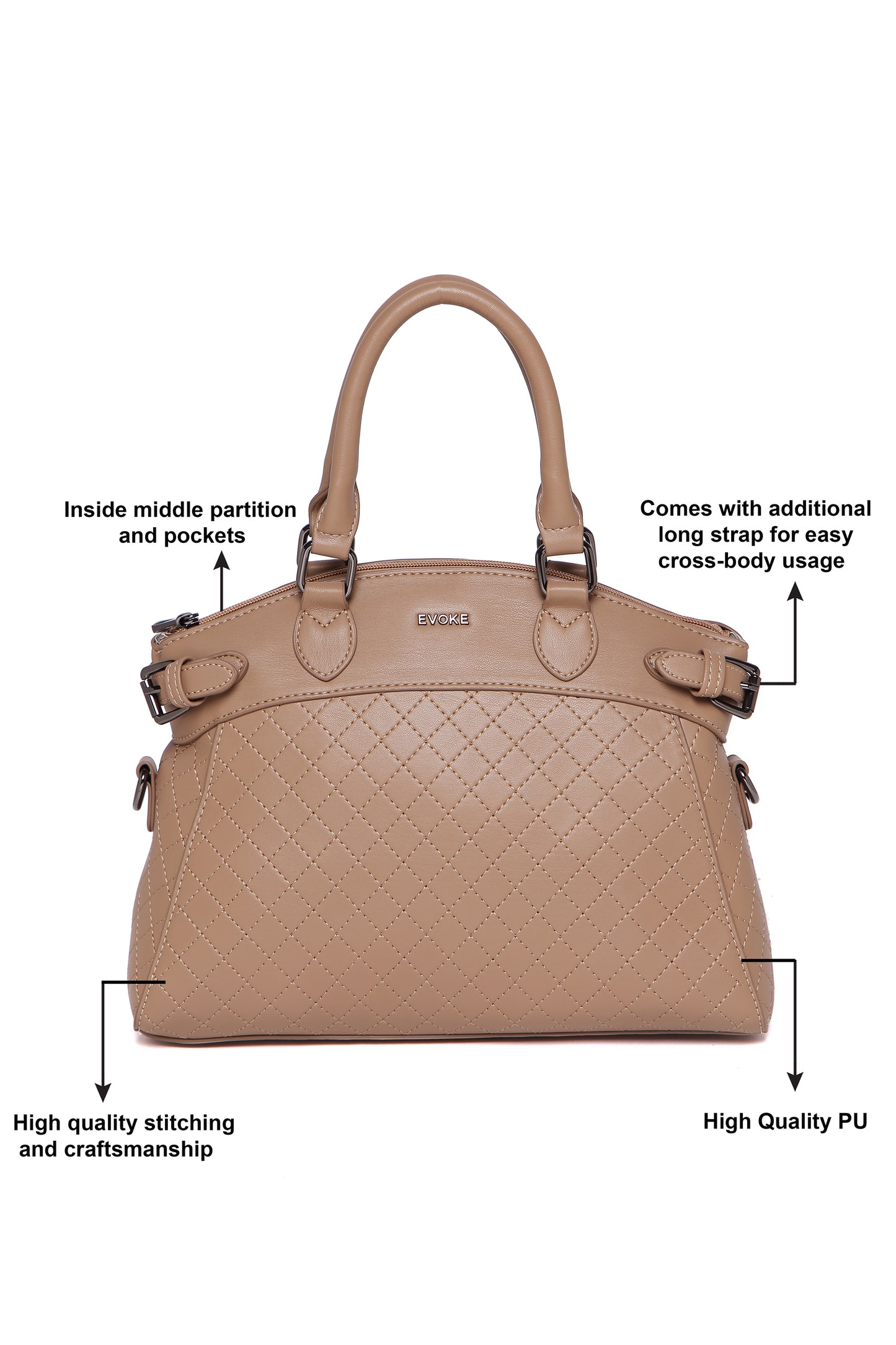 EVOKE LUXE DRAPE SATCHEL 293 FOREST GREEN