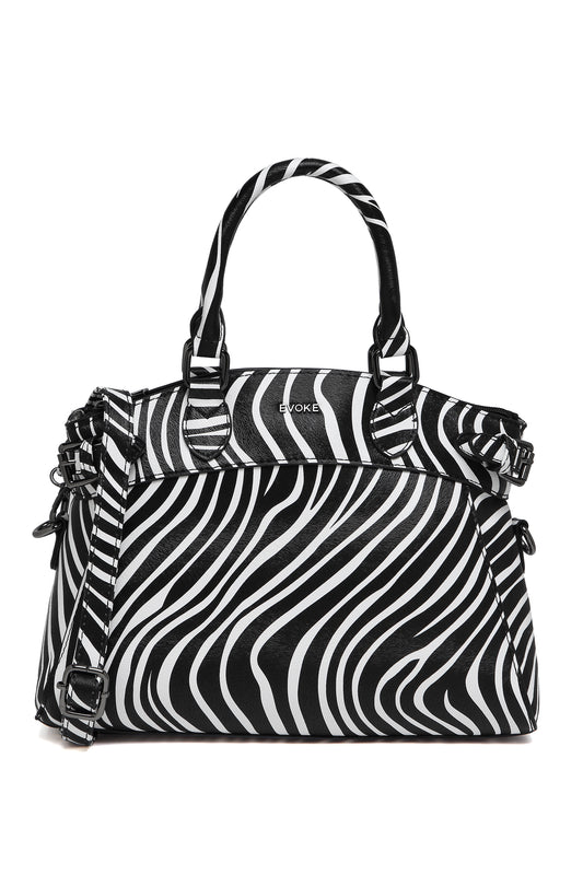 EVOKE LUXE DRAPE SATCHEL 293 ZEBRA