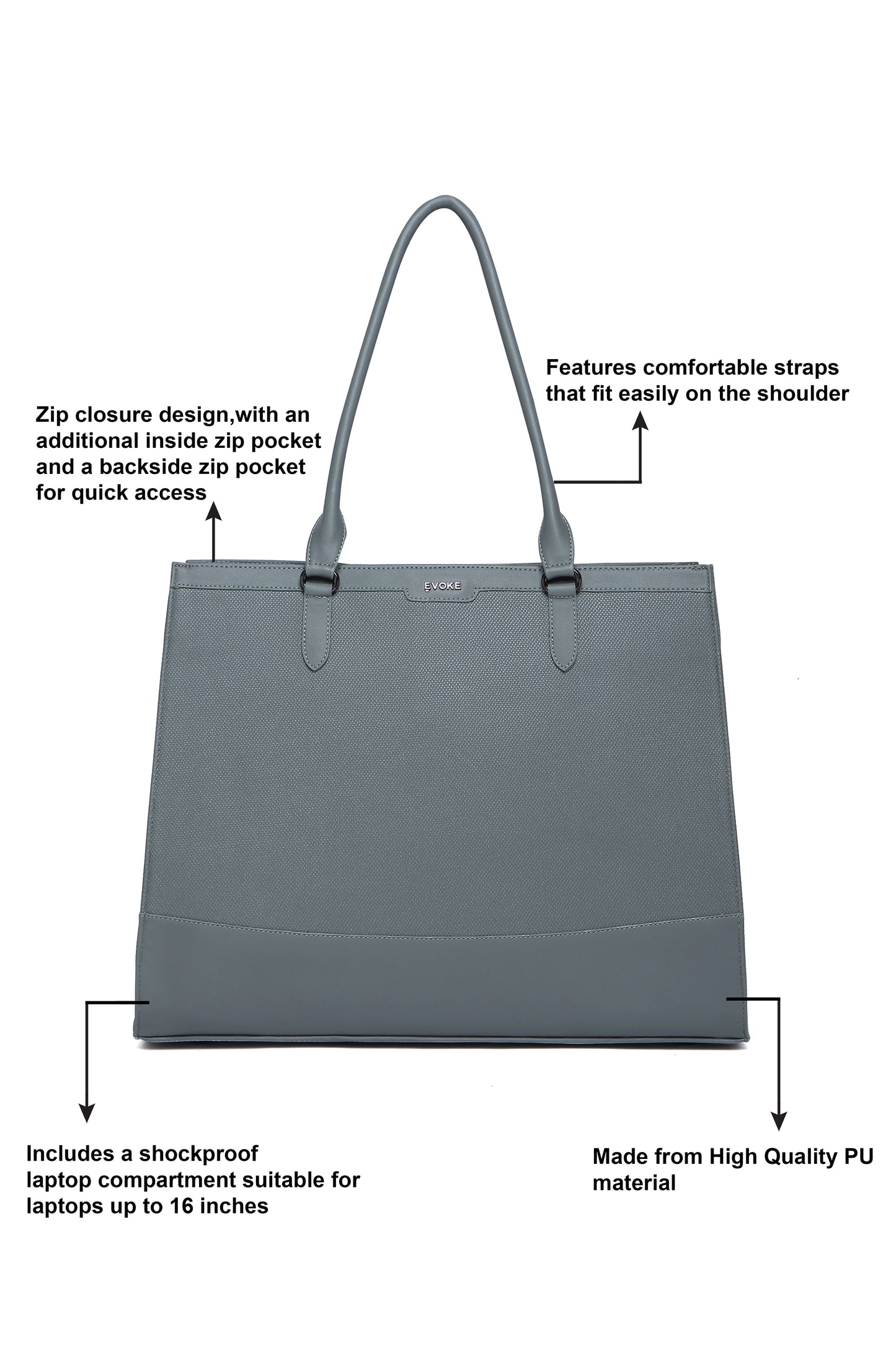 EVOKE NOIR LUXE TOTE - 2182 SLATE MIST