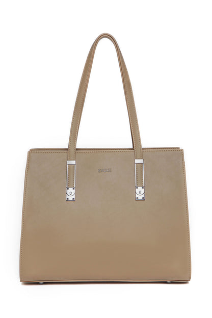 THE AURA STRUCTURED SHOULDER BAG 13237 NEUTRAL TAN