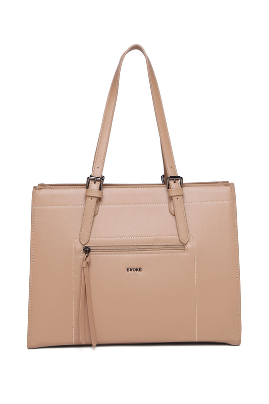 KRIS STRUCTURED SHOULDER BAG 274 ALOMND LATTE