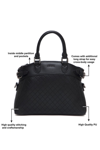 EVOKE LUXE DRAPE SATCHEL 293 BLACK