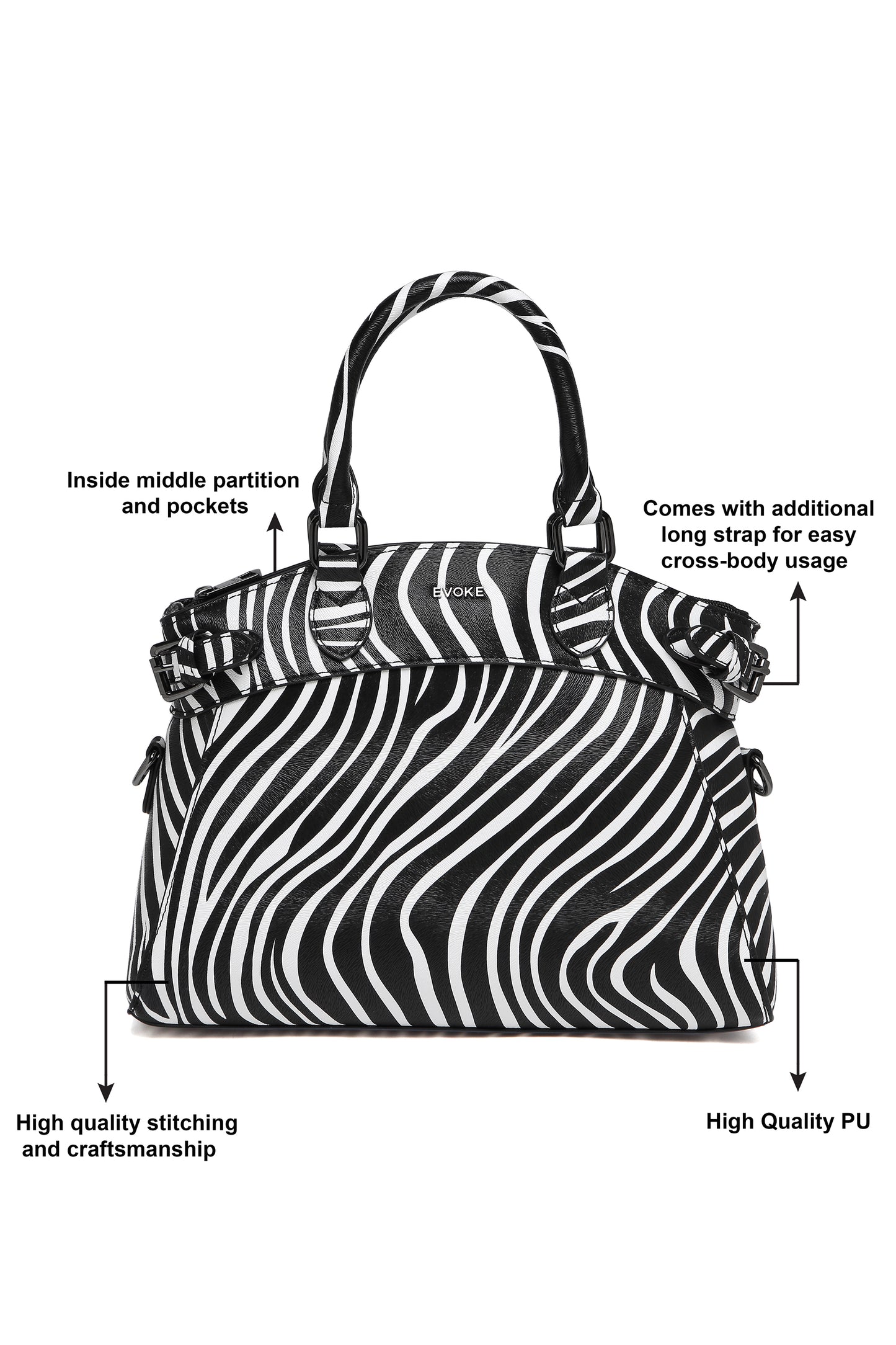 EVOKE LUXE DRAPE SATCHEL 293 BLACK