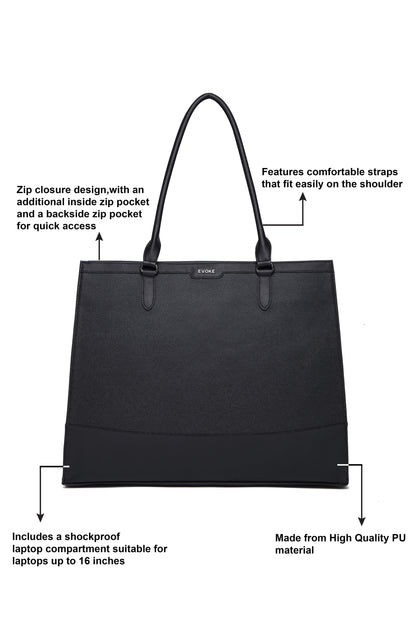 EVOKE NOIR LUXE TOTE - 2182 MOCHA TAN