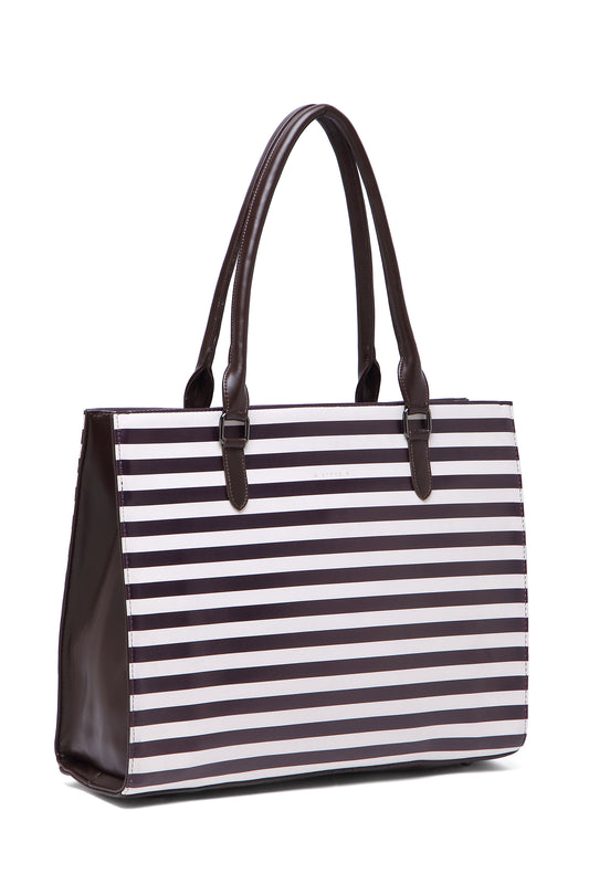 City Stripe Carryall 2136 - Coffee